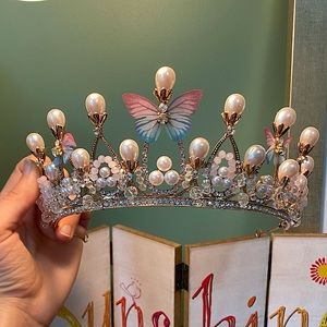 Butterfly and pearl tiara